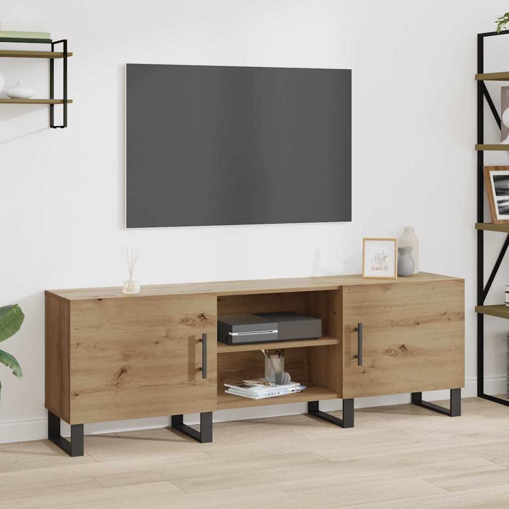 TV-Schränk mit Regal mit Speicher mit Tür 150 x 30 x 50 cm Holzwerkstoff