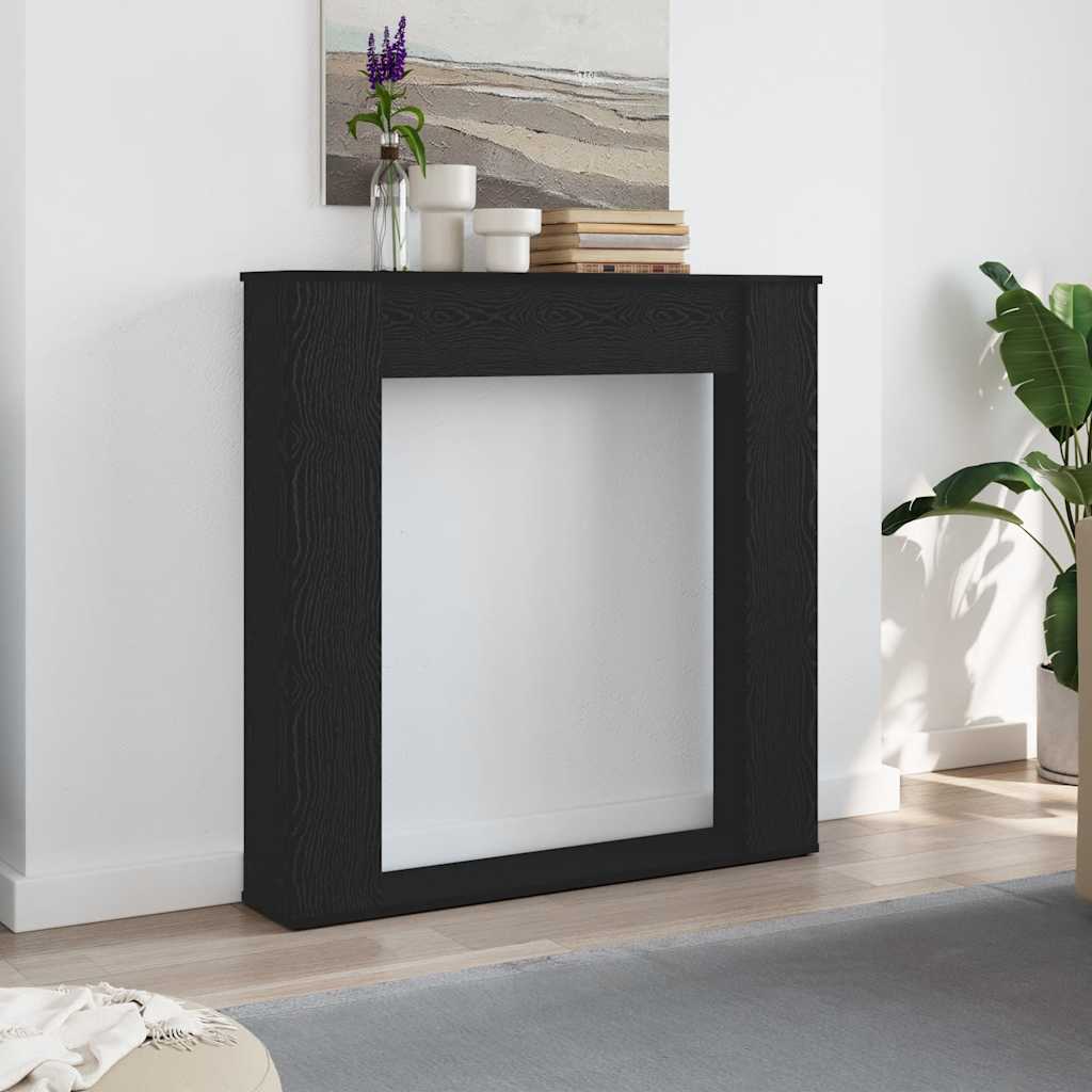Kaminumrandung Schwarz Eichen-Optik 100x20x100 cm Holzwerkstoff