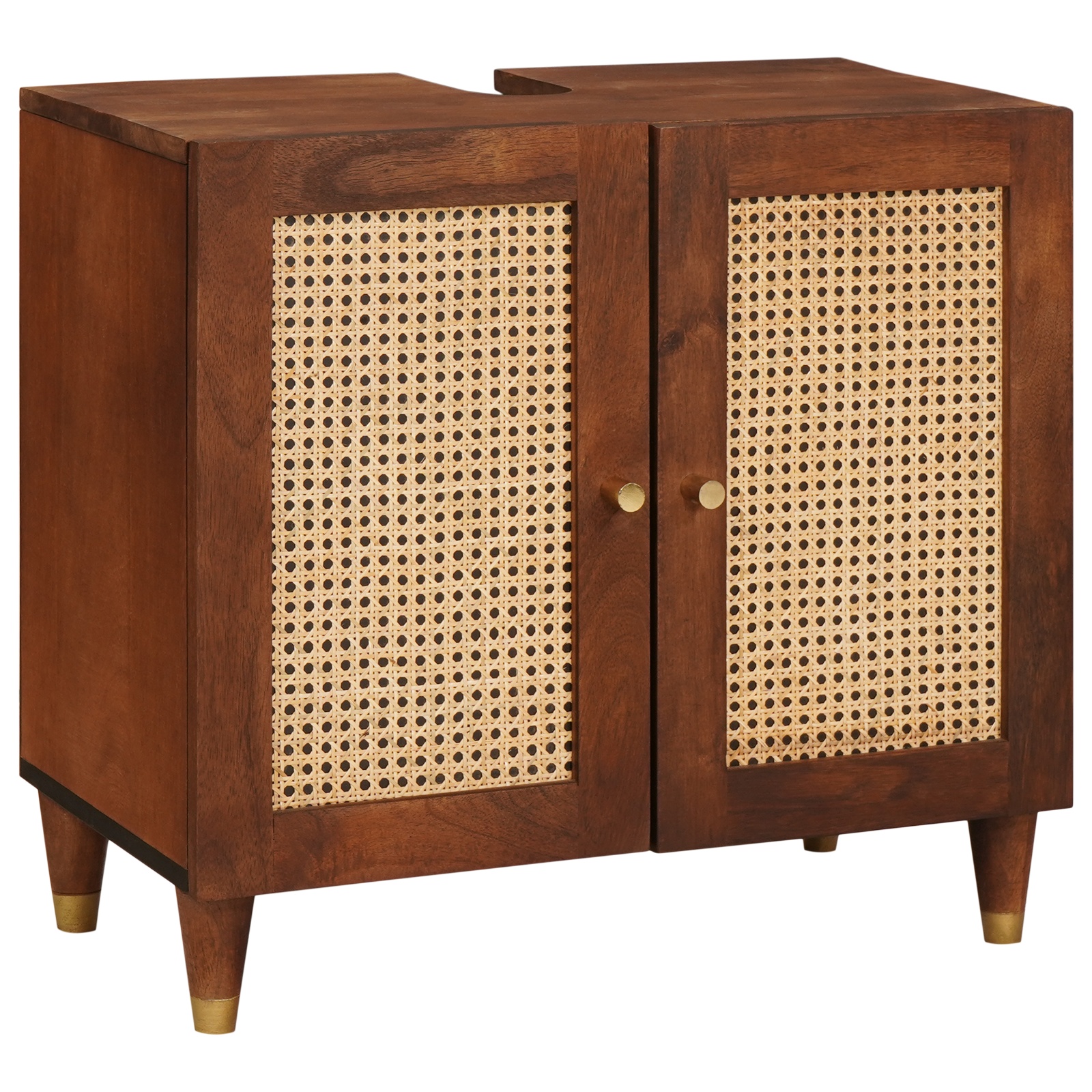 Spülenschrank mit Regal mit Speicher mit Tür Braun 62 x 33 x 58 cm