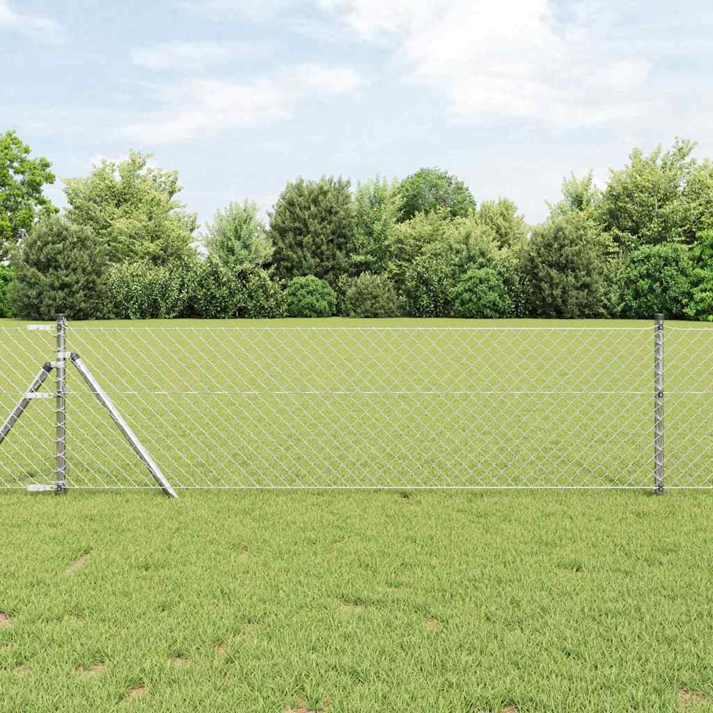 Zaunpfostenset Silber 0.8 x 25 m Verzinkter Stahl