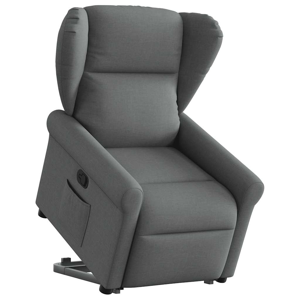 Relaxsessel mit Aufstehhilfe Dunkelgrau Stoff