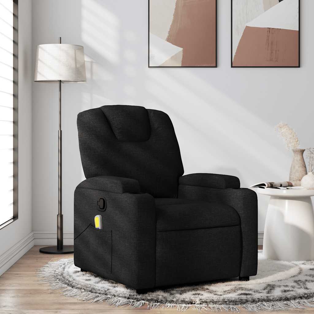 Massage-Relaxsessel, Stoff, Schwarz