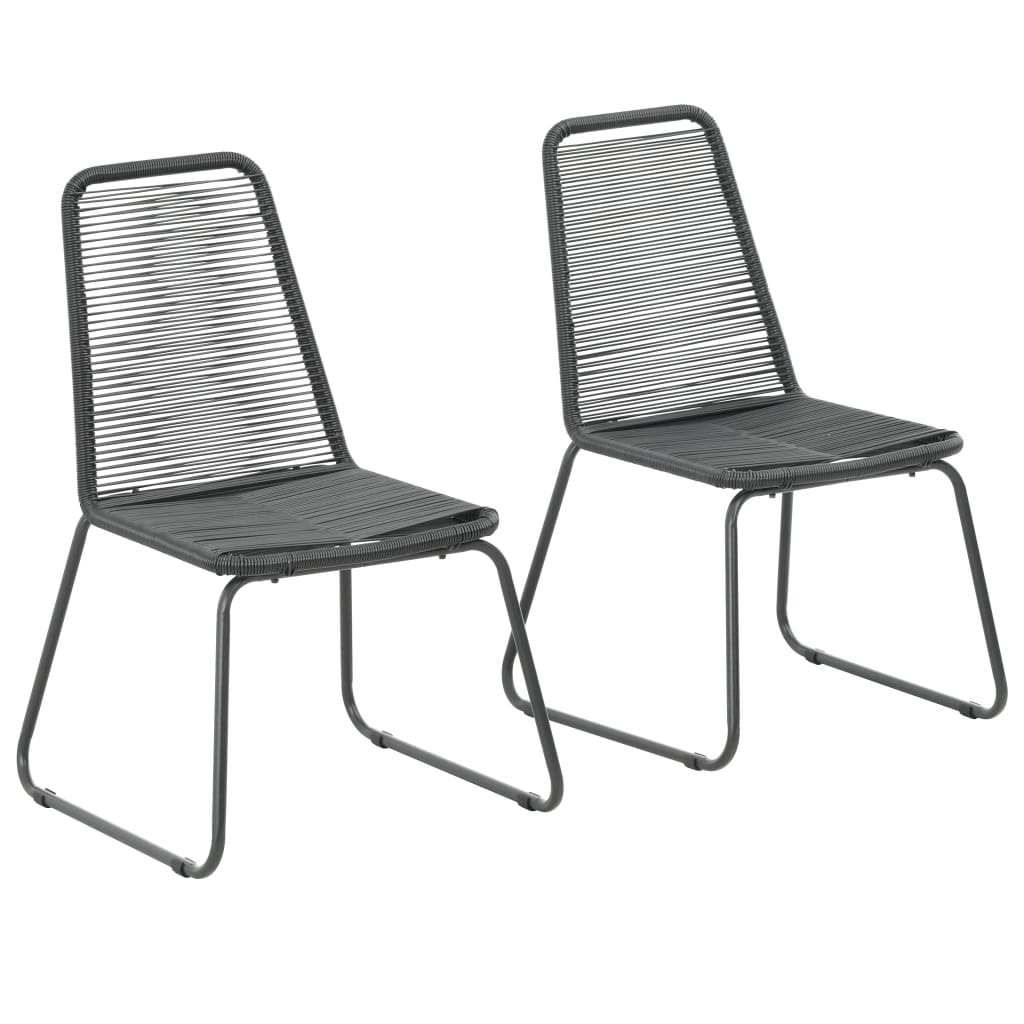 Gartenstühle 2 Stk. Poly Rattan Schwarz Gartenstühle 2 Stk. Poly Rattan Schwarz
