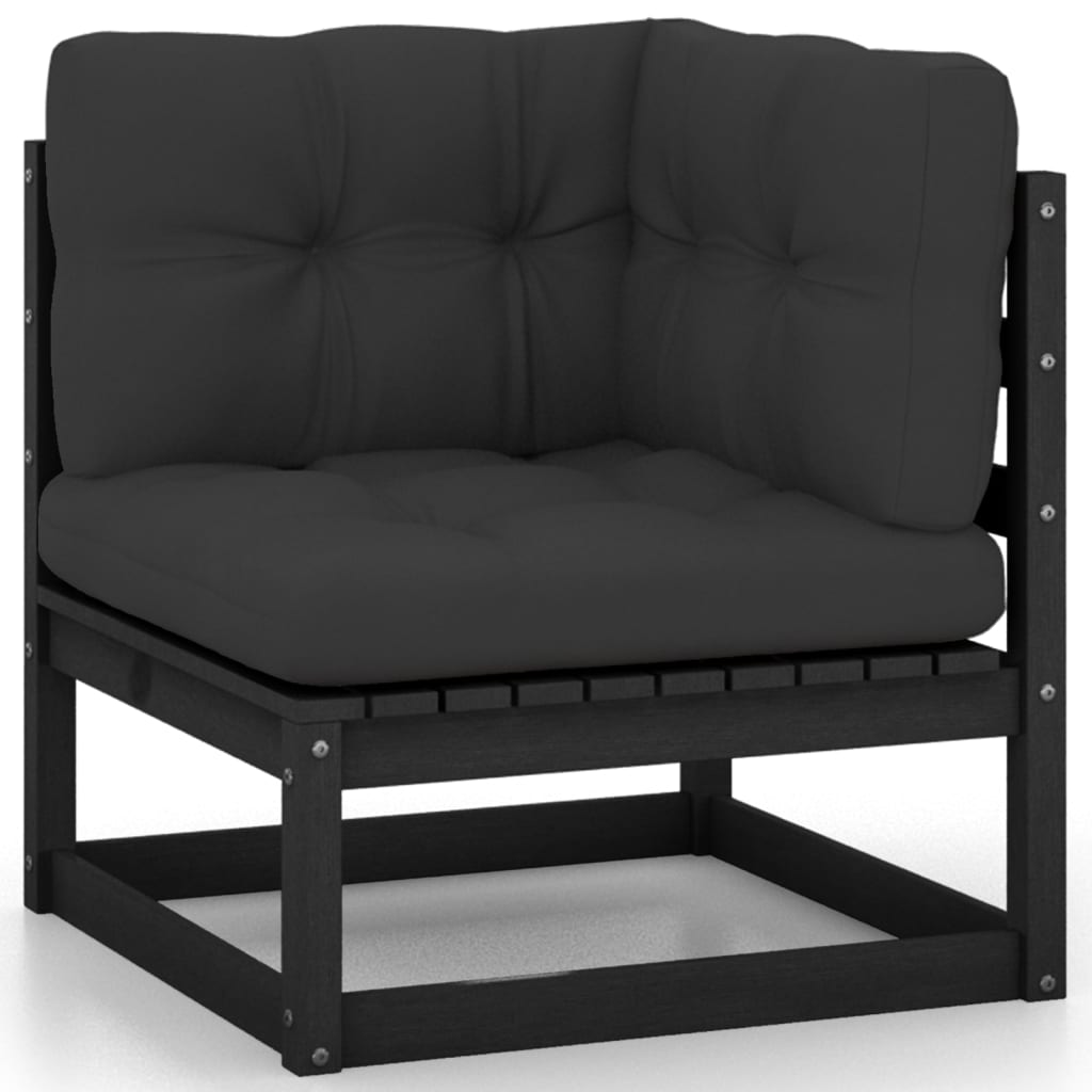 Garten-Ecksofa mit Kissen Massivholz Kiefer