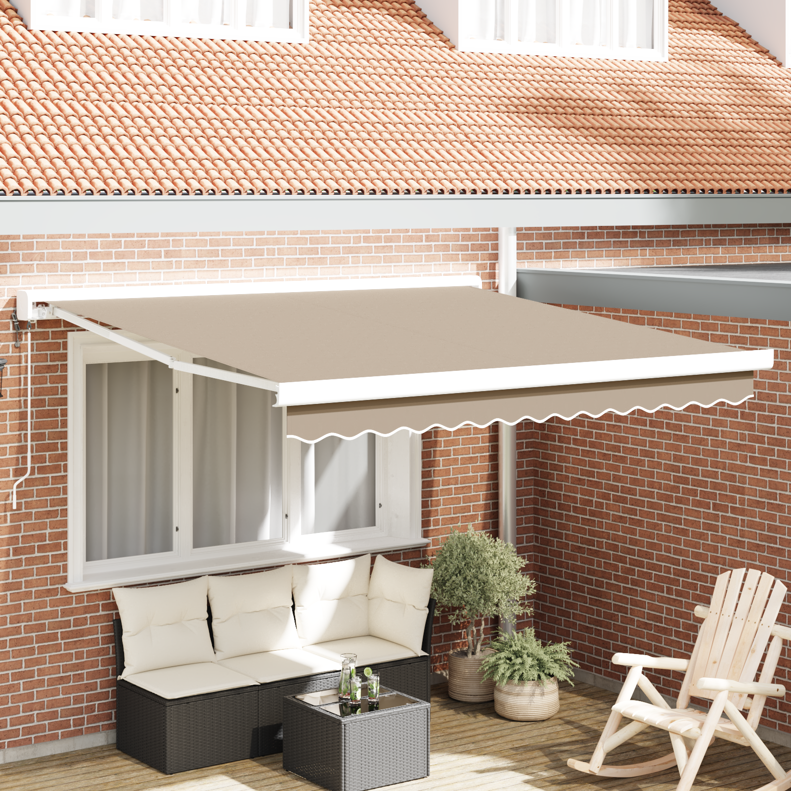 Automatische Einziehbare Markise Beige 300x250 cm