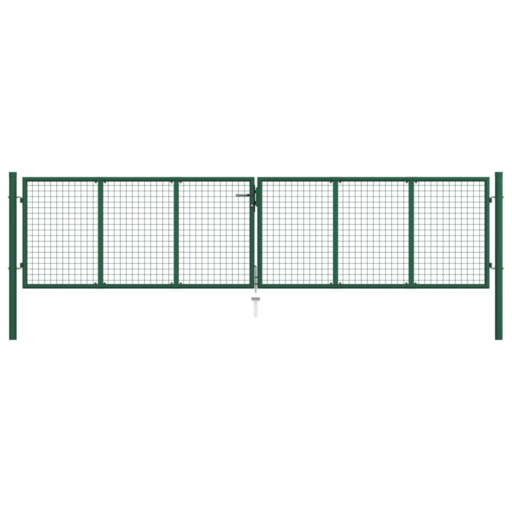 Mesh-Gartentor Stahl 400 x 100 cm Grün Mesh-Gartentor Stahl 400 x 100 cm Grün