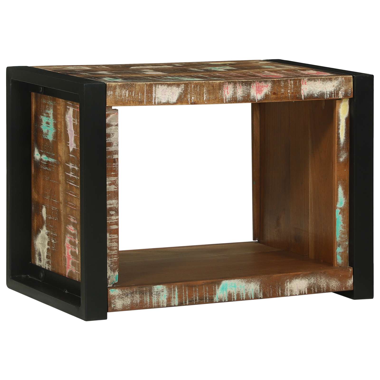 Wandwürfel 55x35x40 cm Massivholz Altholz