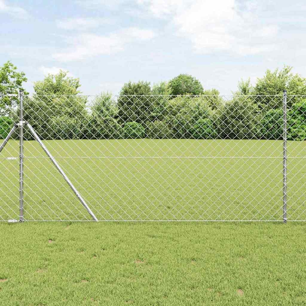 Zaunpfostenset Silber 1.2 x 10 m Verzinkter Stahl