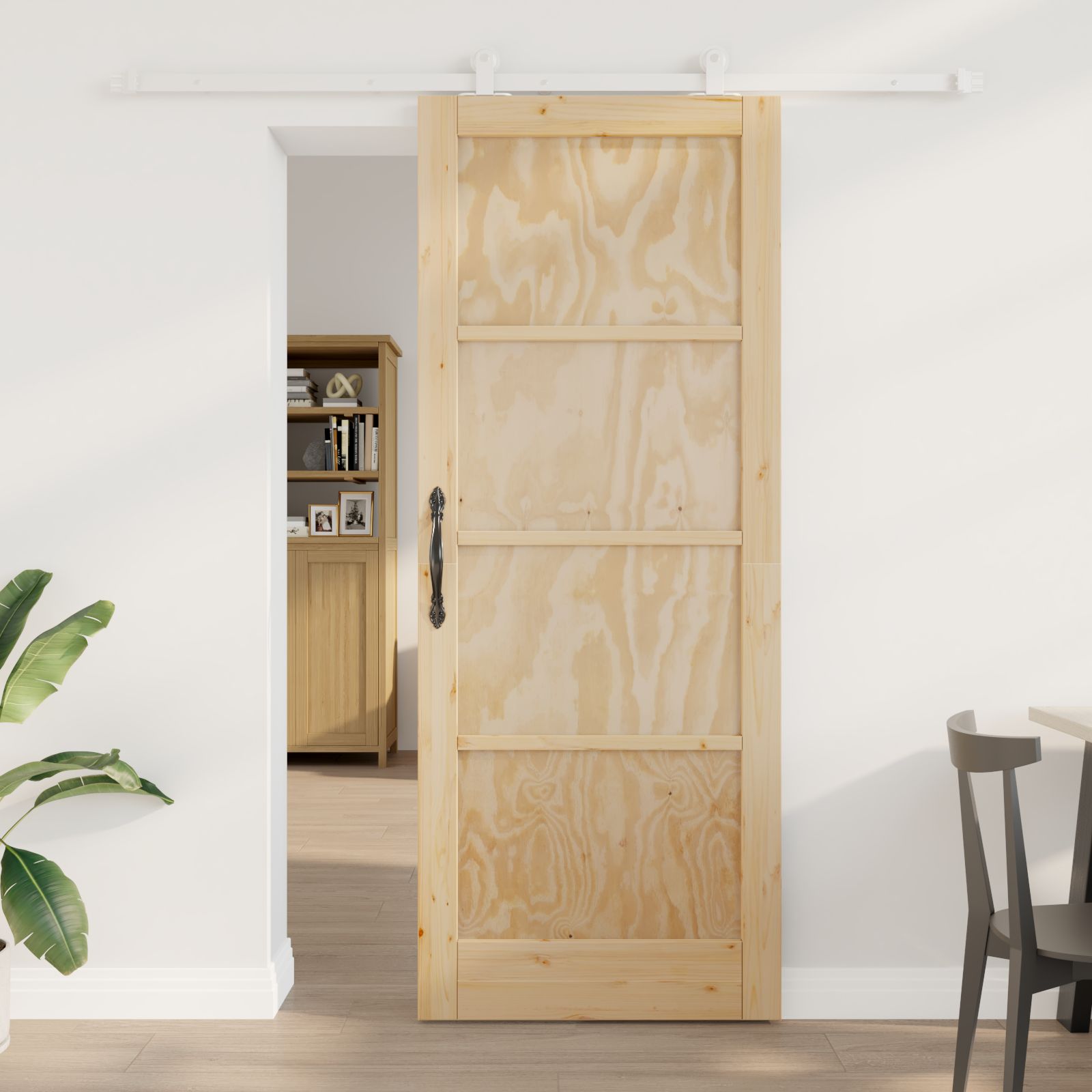 Schiebetür mit Hardware-Set "ORKDAL" Massivholz Kiefer
