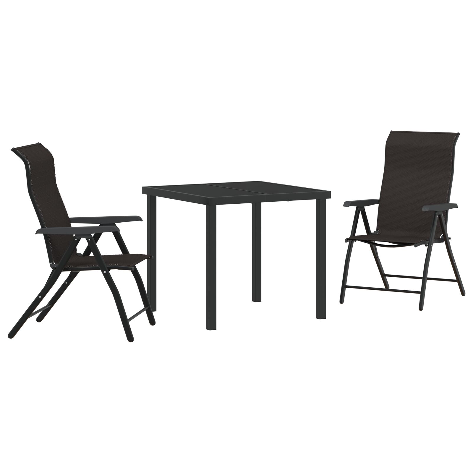 3-teiliges Garten-Dining-Set Schwarz Poly-Rattan 3-teiliges Garten-Dining-Set Schwarz Poly-Rattan