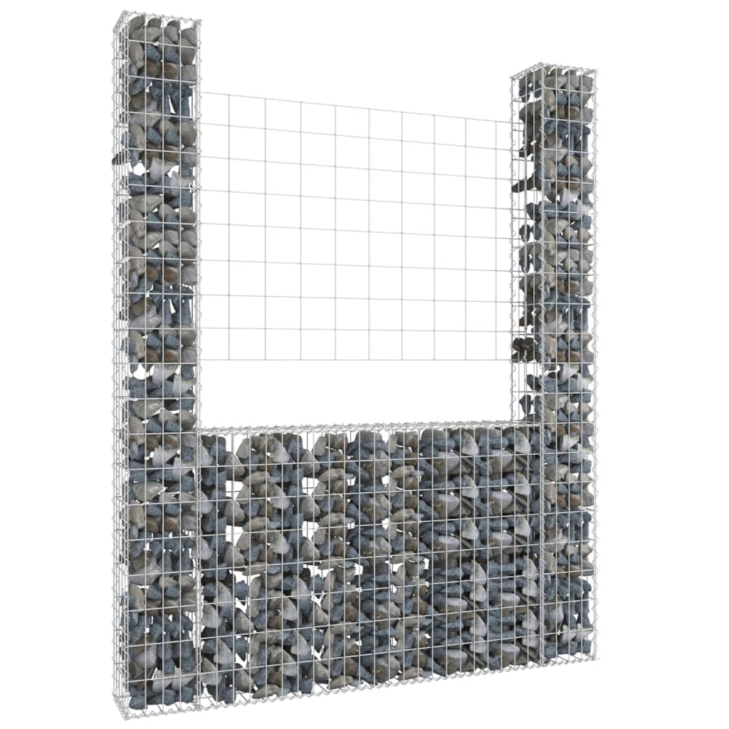Gabionenkorb U-Form mit 2 Säulen Eisen 140x20x200 cm Gabionenkorb U-Form mit 2 Säulen Eisen 140x20x200 cm