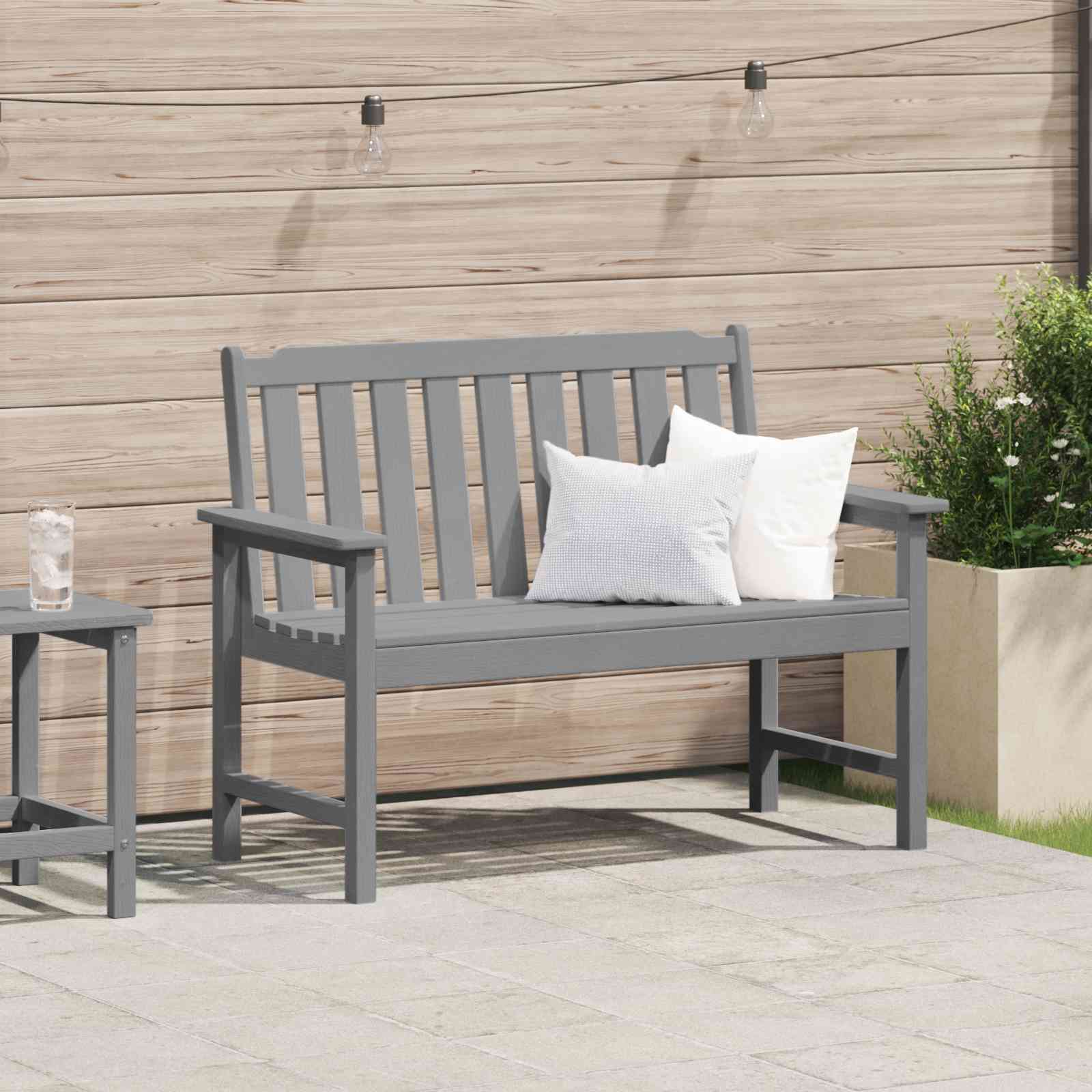 Gartenbank Hellgrau 120 cm HDPE Gartenbank Hellgrau 120 cm HDPE