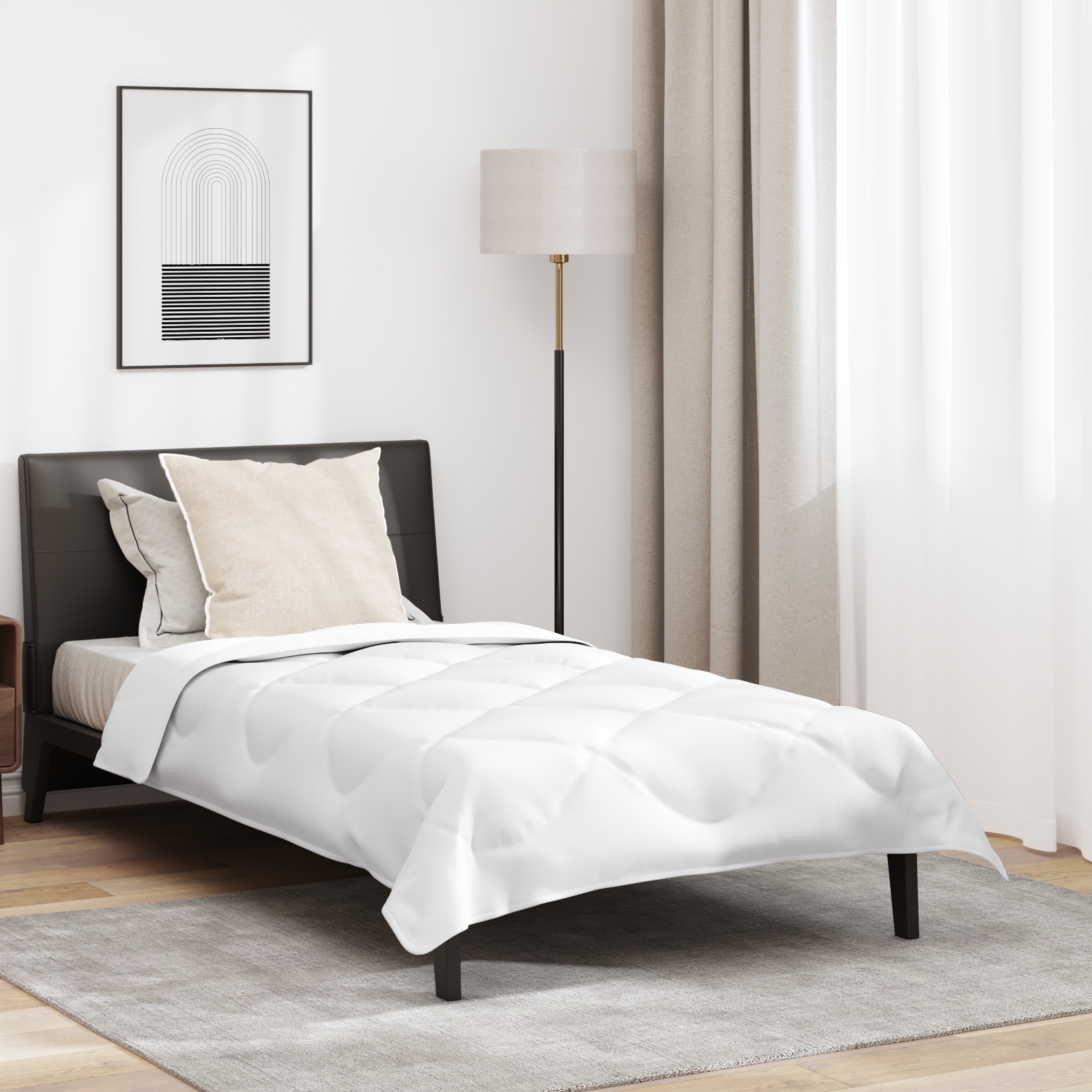 Bettdecke mit Kissen Weiß 135 x 220 cm Mikrofaser
