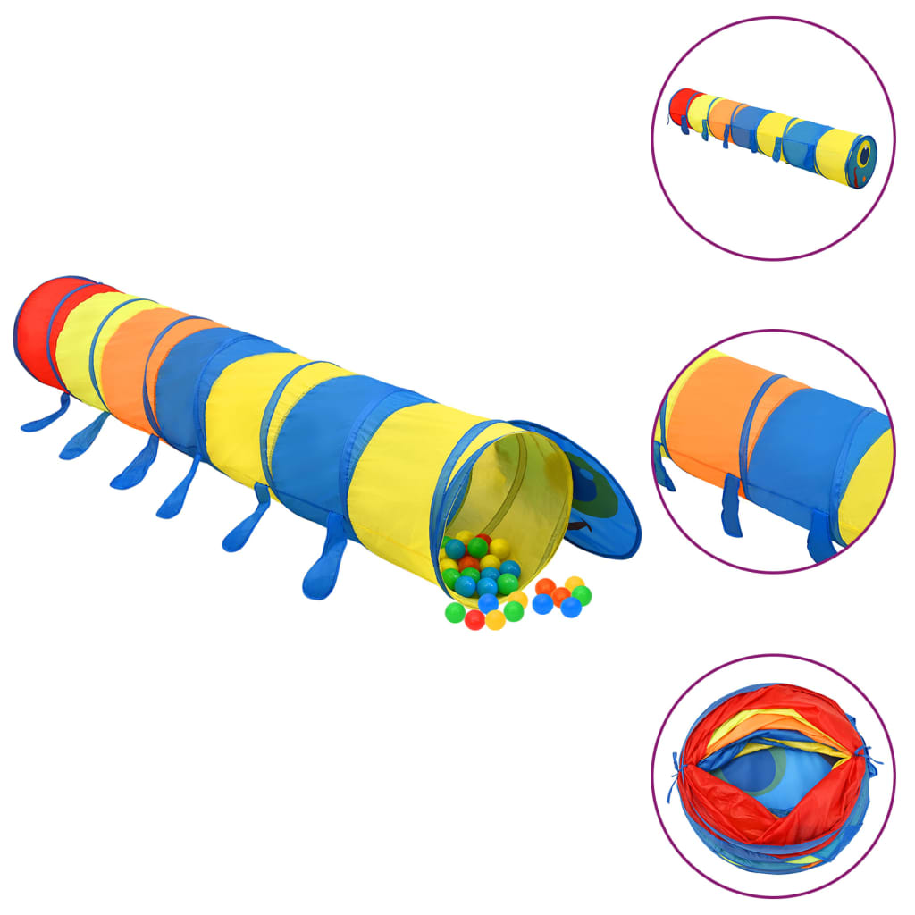 Spieltunnel mit 250 Bällen Mehrfarbig 245 cm Polyester Spieltunnel mit 250 Bällen Mehrfarbig 245 cm Polyester