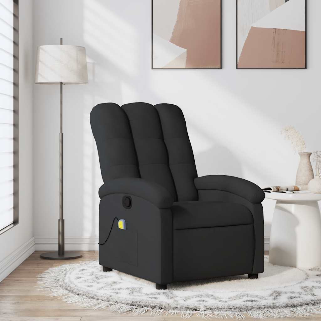 Massage-Relaxsessel, schwarzer Stoff