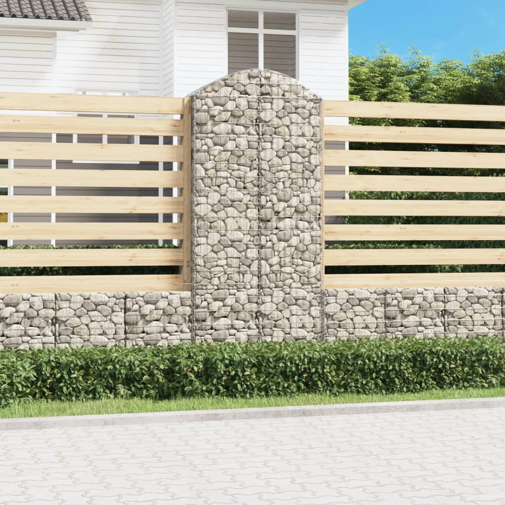 Gabione mit Hochbogen 100x50x220/240 cm Verzinktes Eisen Gabione mit Hochbogen 100x50x220/240 cm Verzinktes Eisen