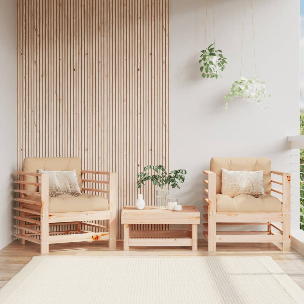 Gartenstühle mit Kissen 2 Stk. Massivholz Kiefer Gartenstühle mit Kissen 2 Stk. Massivholz Kiefer