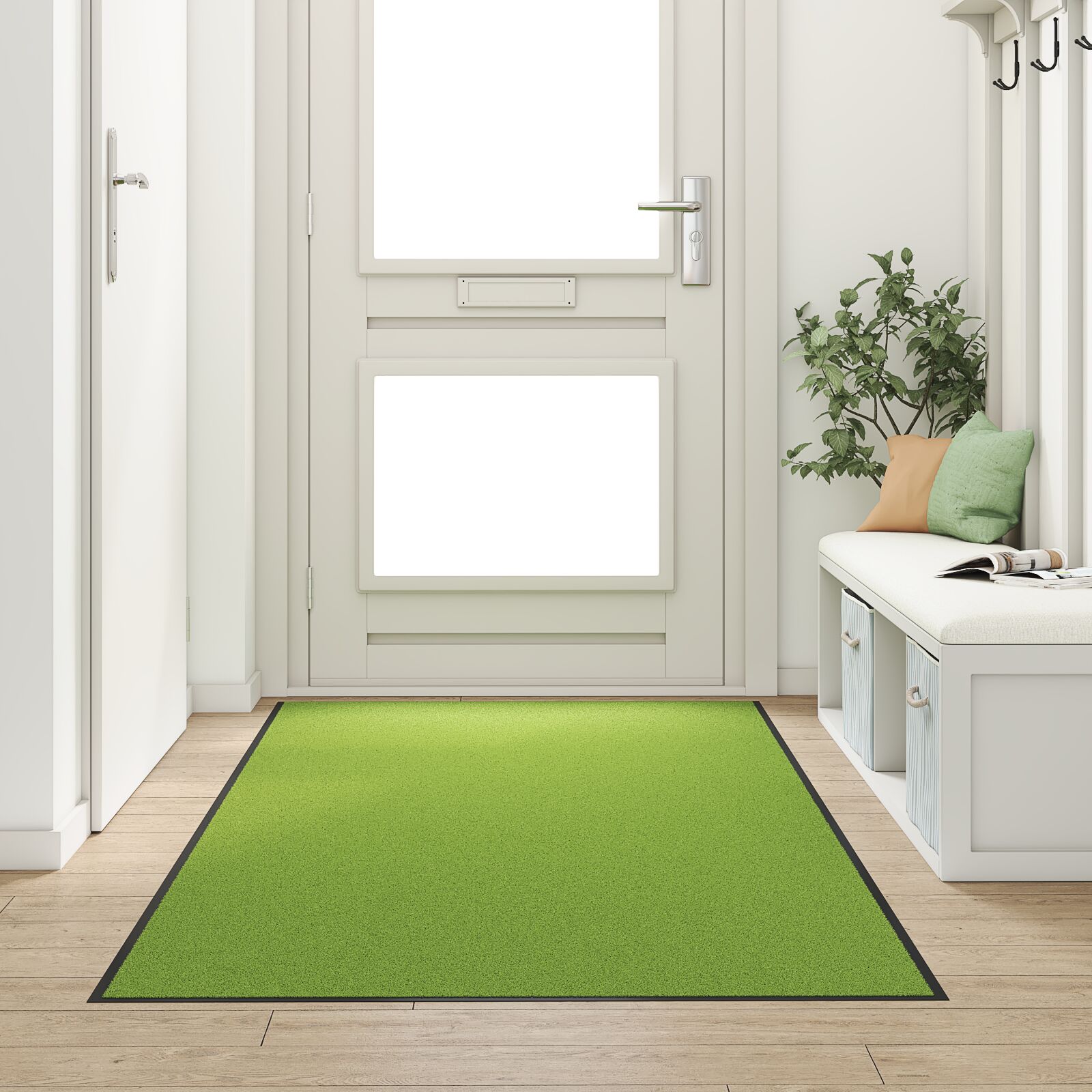 vidaXL Fußmatte Waschbar Grün 120x300 cm