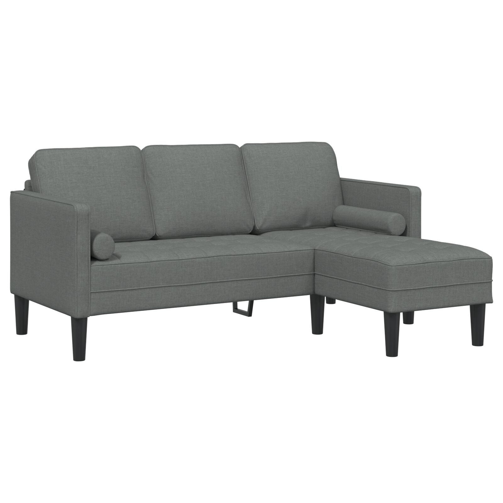 3-Sitzer L-förmiges Sofa Dunkelgrau 160 cm Stoff 3-Sitzer L-förmiges Sofa Dunkelgrau 160 cm Stoff