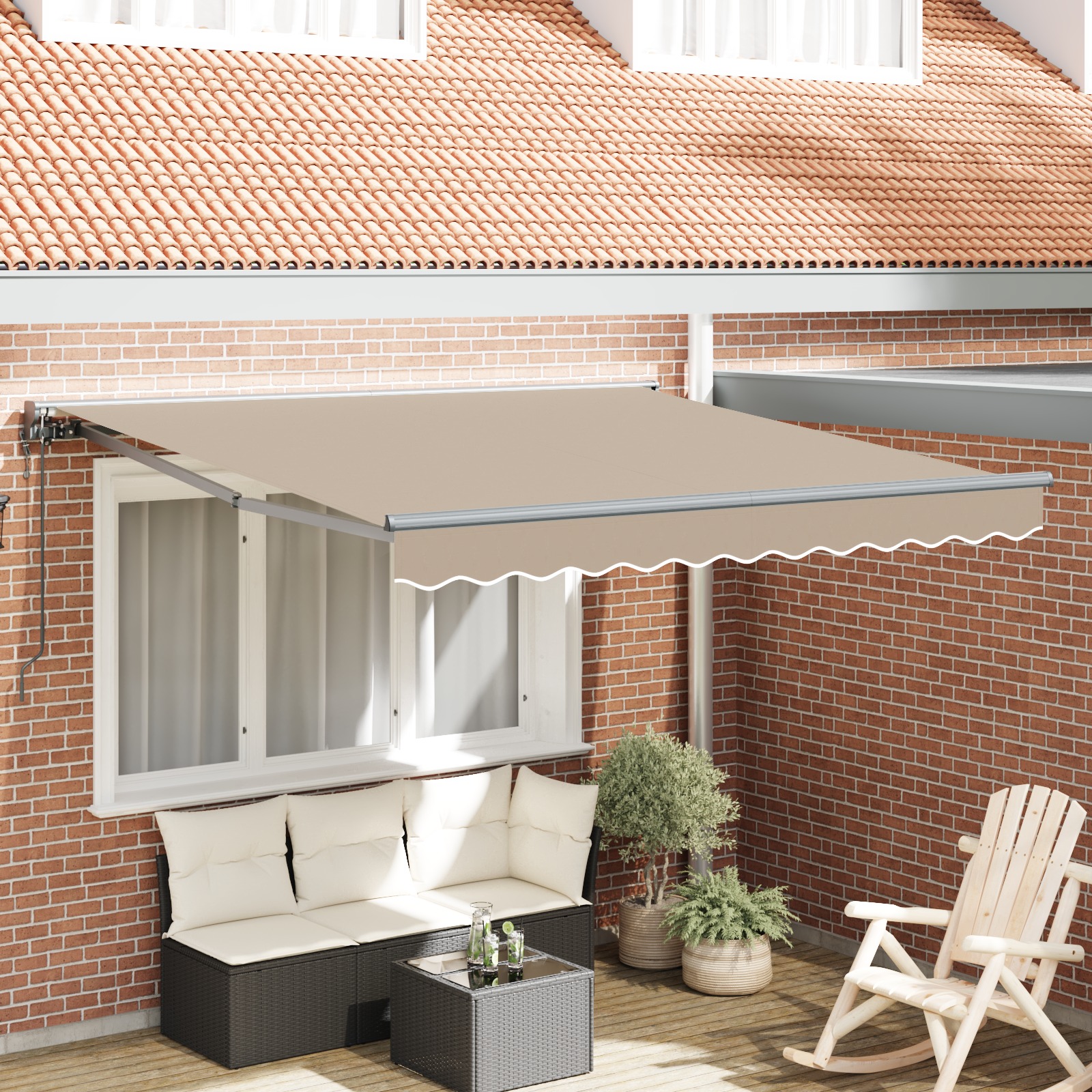 Einziehbare Markise Beige 300x250 cm Polyester