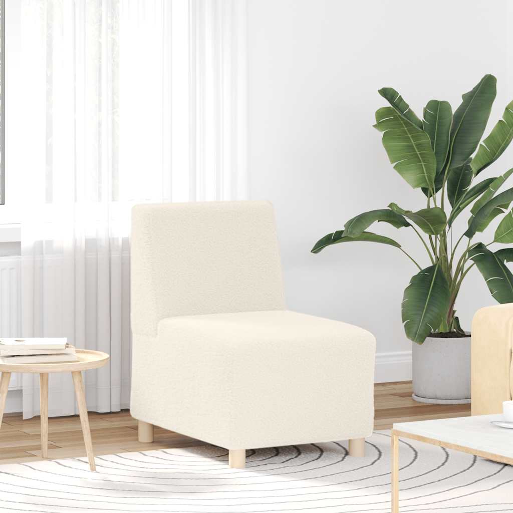 Sessel Creme 55 cm Stoff in Lammwolloptik Sessel Creme 55 cm Stoff in Lammwolloptik