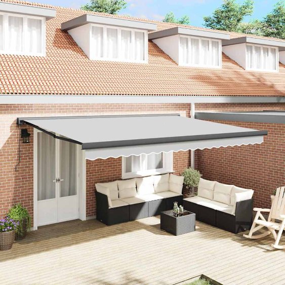 Markise Anthrazit 4 × 3 m Metall