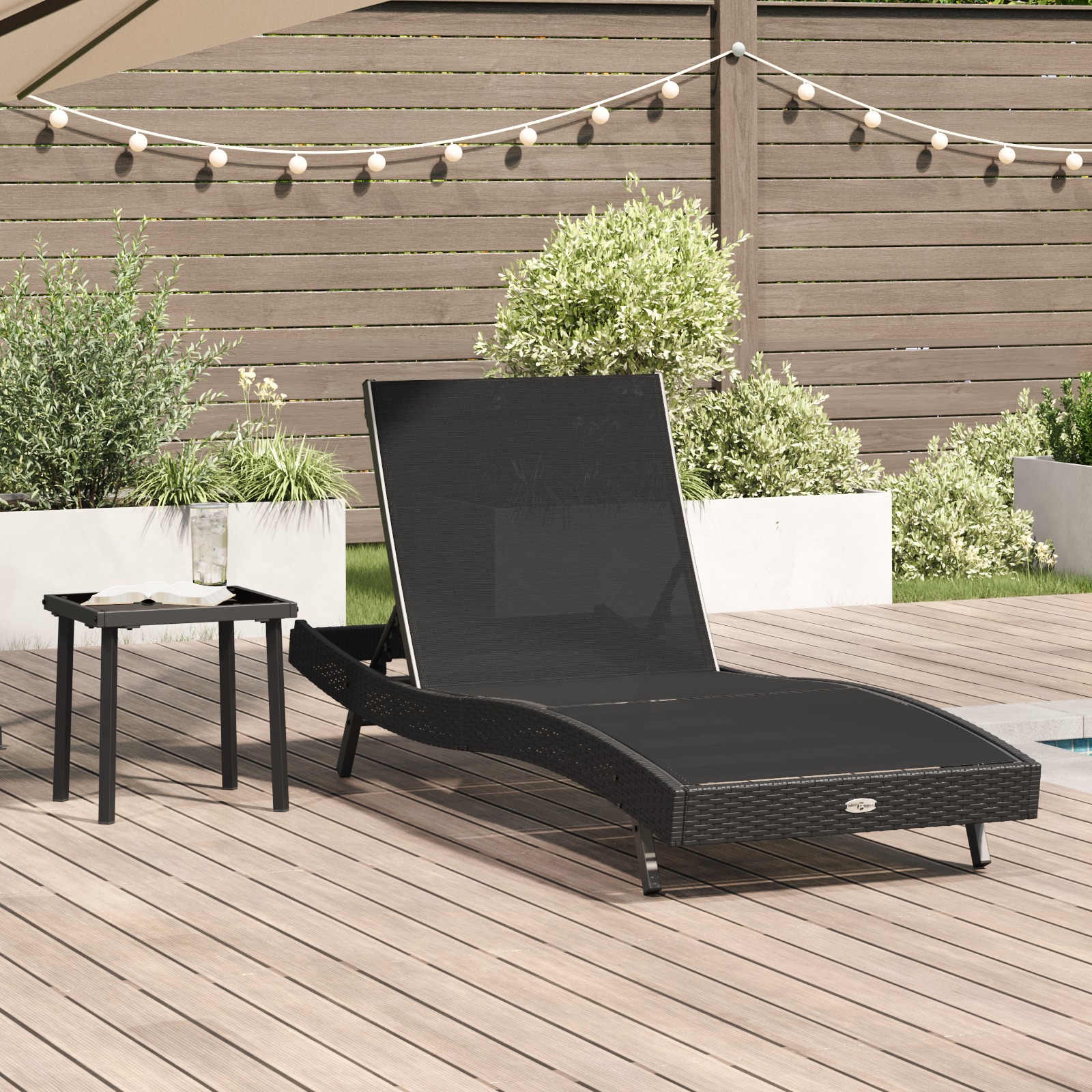 Liegestuhl 2 pcs Schwarz 40 x 40 x 40,5 cm Poly Rattan Liegestuhl 2 pcs Schwarz 40 x 40 x 40,5 cm Poly Rattan