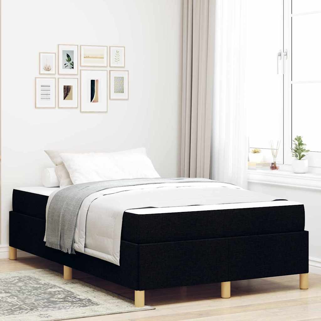 Boxspringbett Schwarz und Weiß und Schwarz 120 x 200 cm Stoff