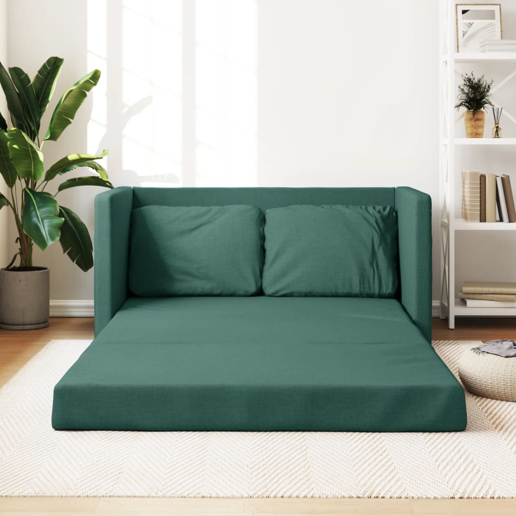 Bodensofa mit Schlaffunktion Dunkelgrün 112x174x55 cm Stoff Bodensofa mit Schlaffunktion Dunkelgrün 112x174x55 cm Stoff