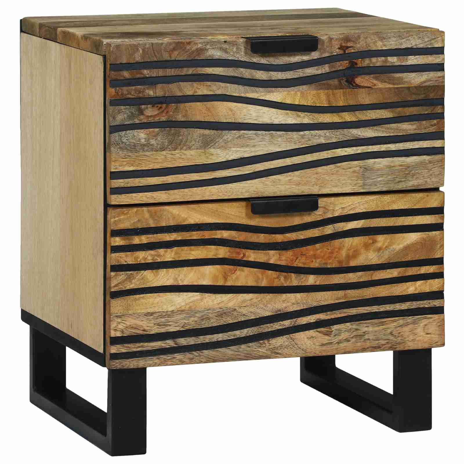 Nachttisch 40x33.5x46 cm aus Massivholz Mango und Spanplatte