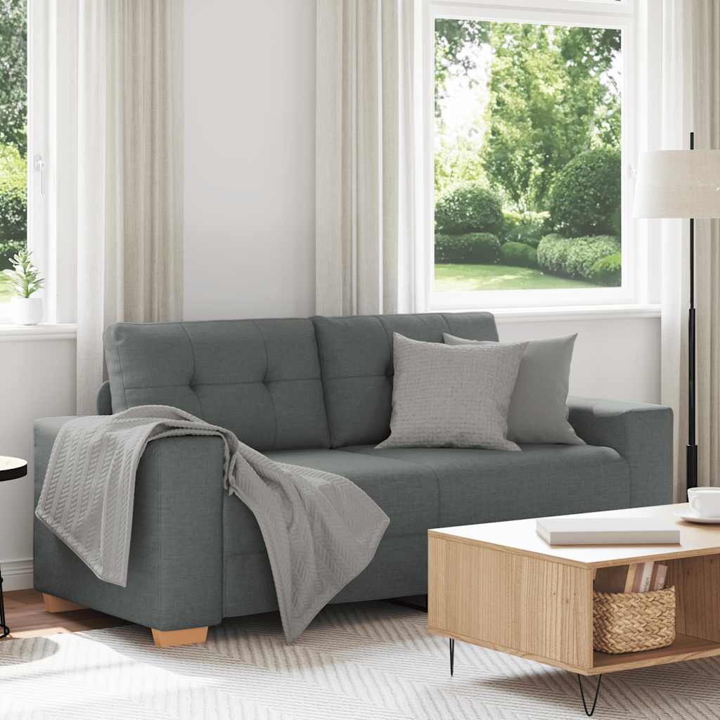 Zweisitzer-Sofa Dunkelgrau 140 cm Stoff Zweisitzer-Sofa Dunkelgrau 140 cm Stoff