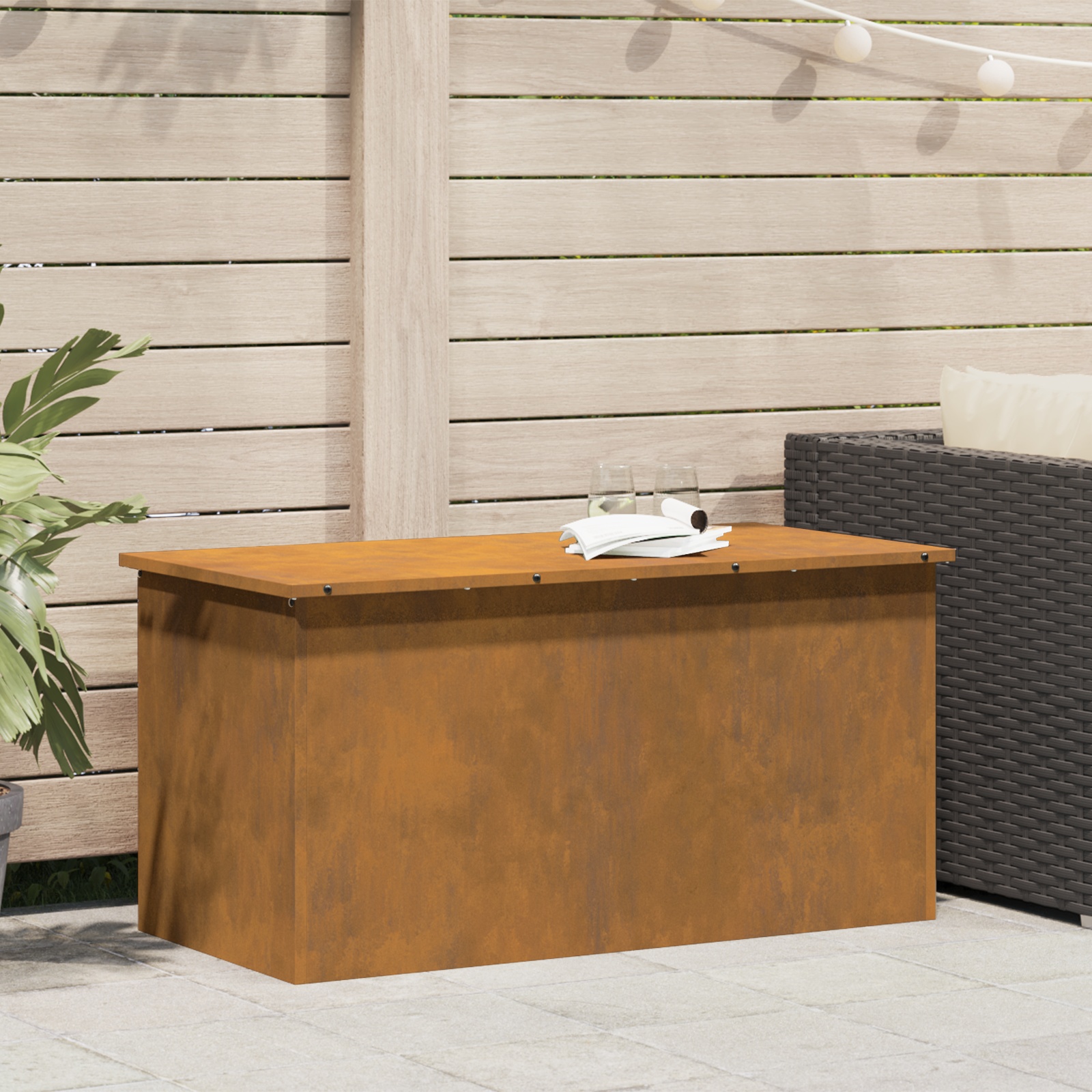 Außenlagerbox mit Speicher Braun 100 x 50.5 x 50 cm