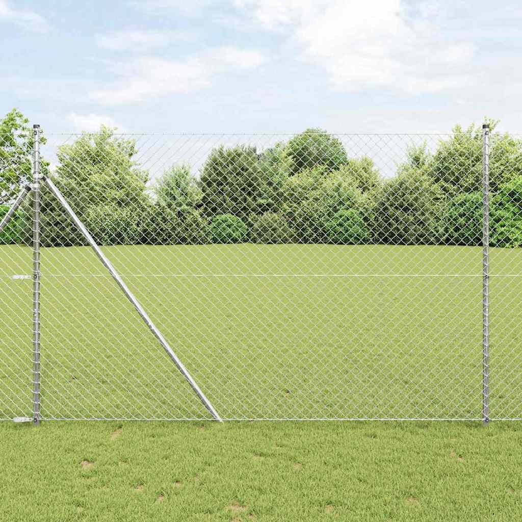 Zaunpfostenset Silber 1.6 x 10 m Verzinkter Stahl