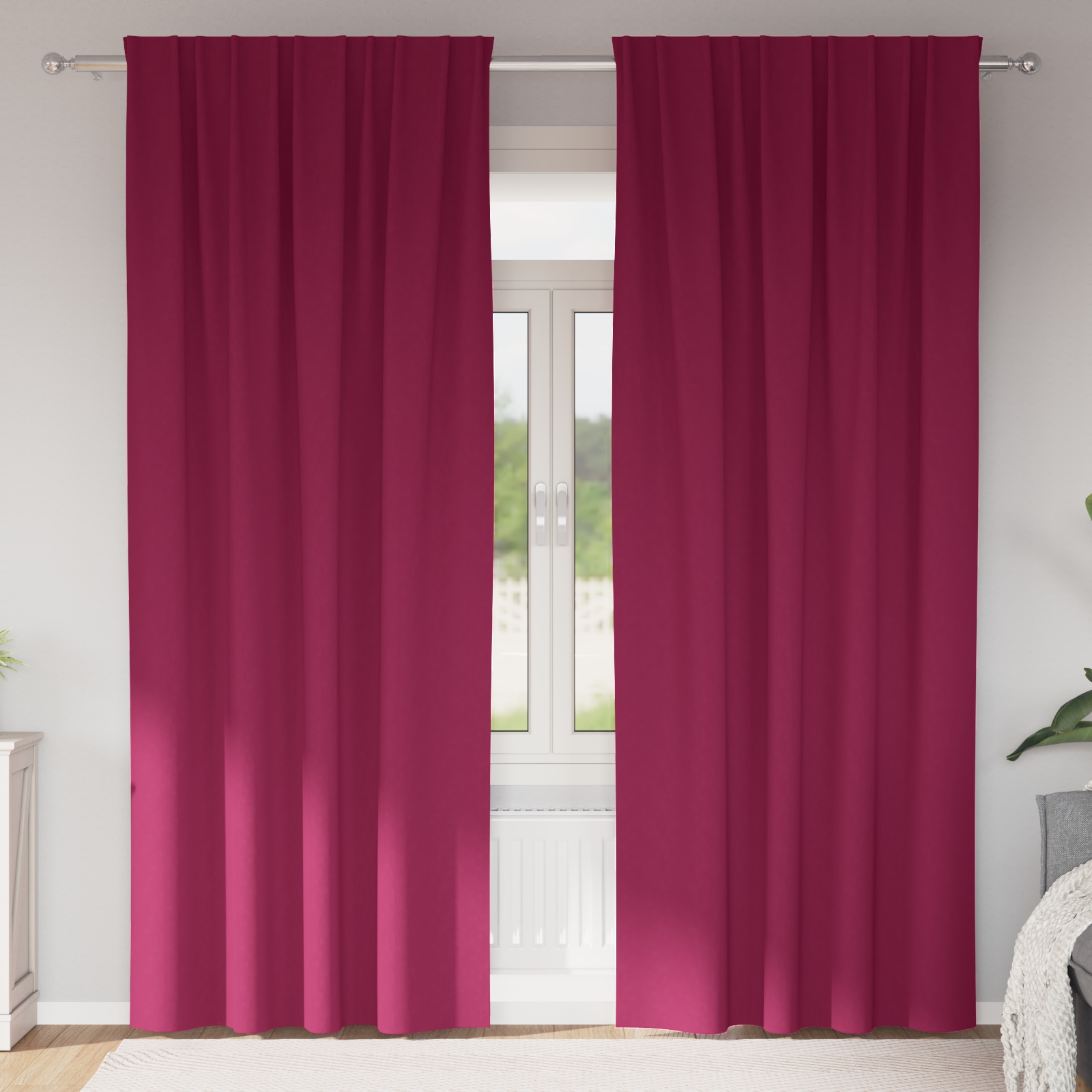 Vorhänge mit Vorhängen 2 pcs Weinrot 245 x 140 cm Polyester