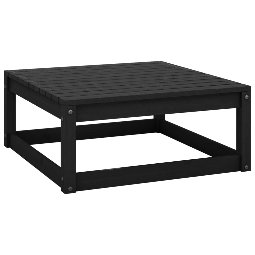 Gartenhocker 70x70x30 cm Schwarz Massivholz Kiefer Gartenhocker 70x70x30 cm Schwarz Massivholz Kiefer