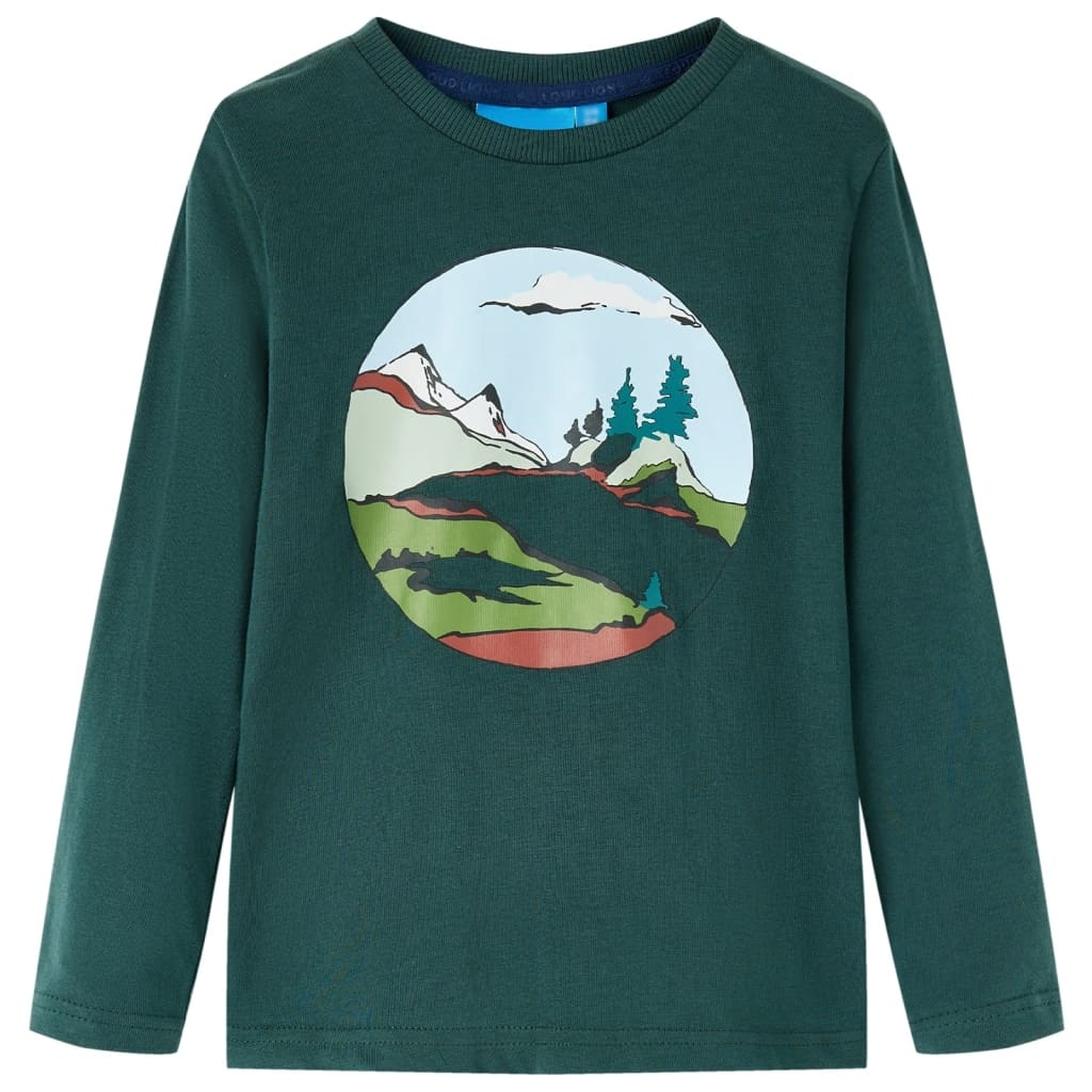 Kinder-Langarmshirt Dunkelgrün 128