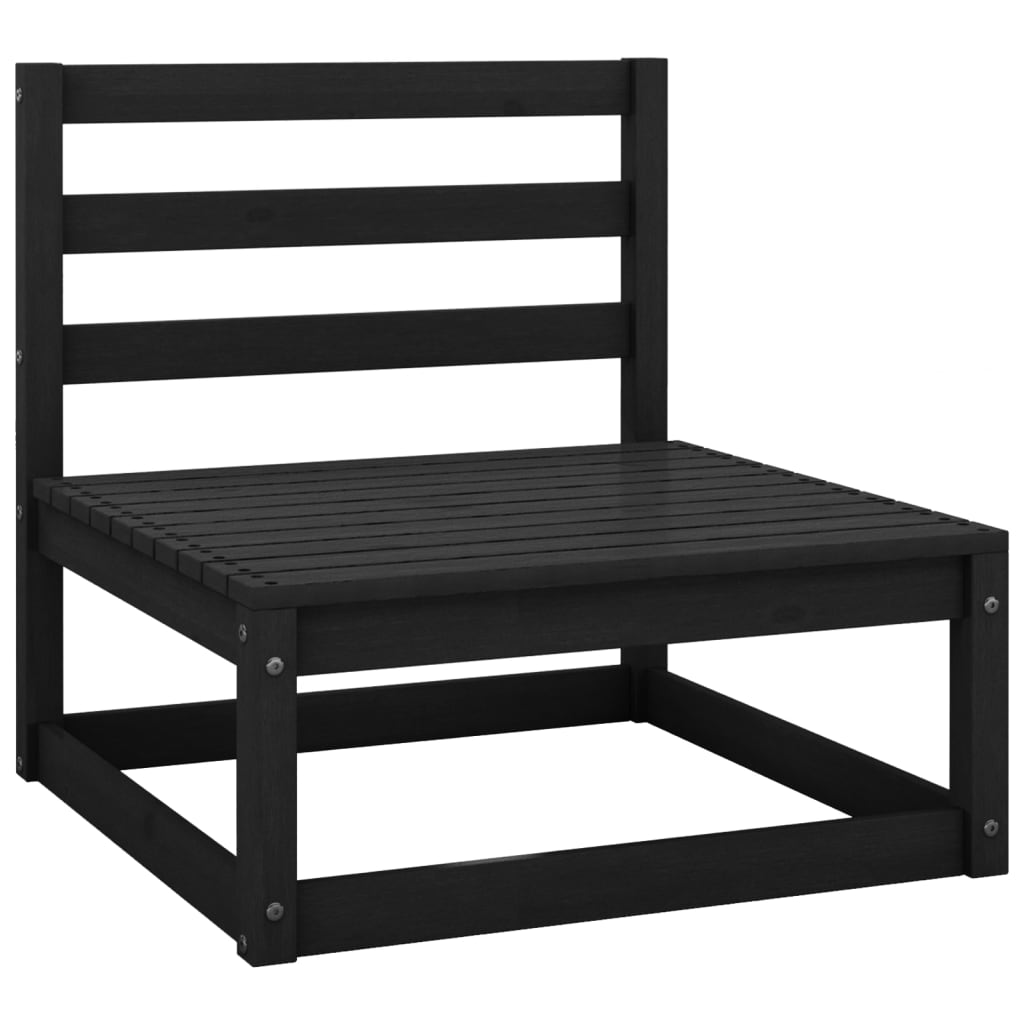 Garten-Mittelsofa Schwarz Massivholz Kiefer Garten-Mittelsofa Schwarz Massivholz Kiefer