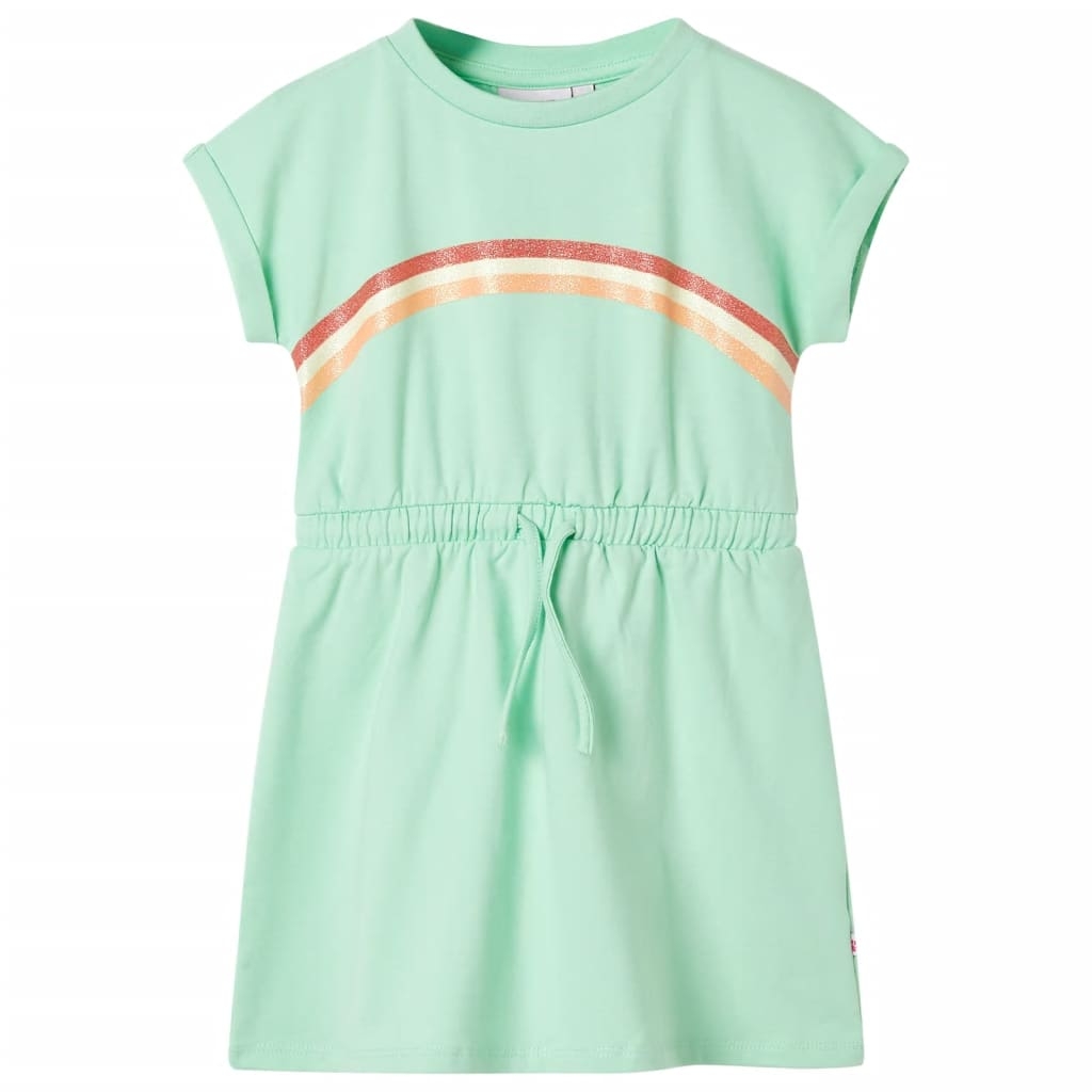 Kinderkleid mit Kordelzug Knallgrün 104