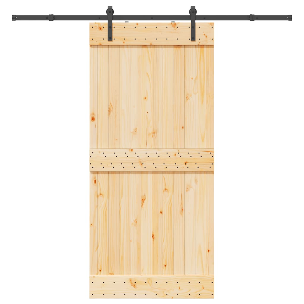 Schiebetür mit Beschlag 95x210 cm Massivholz Kiefer