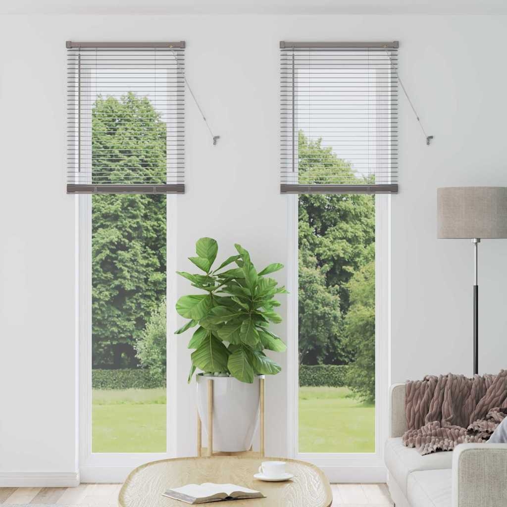 Fenster Jalousie mit Vorhängen Sonstiges Silber 80 x 130 cm Aluminium