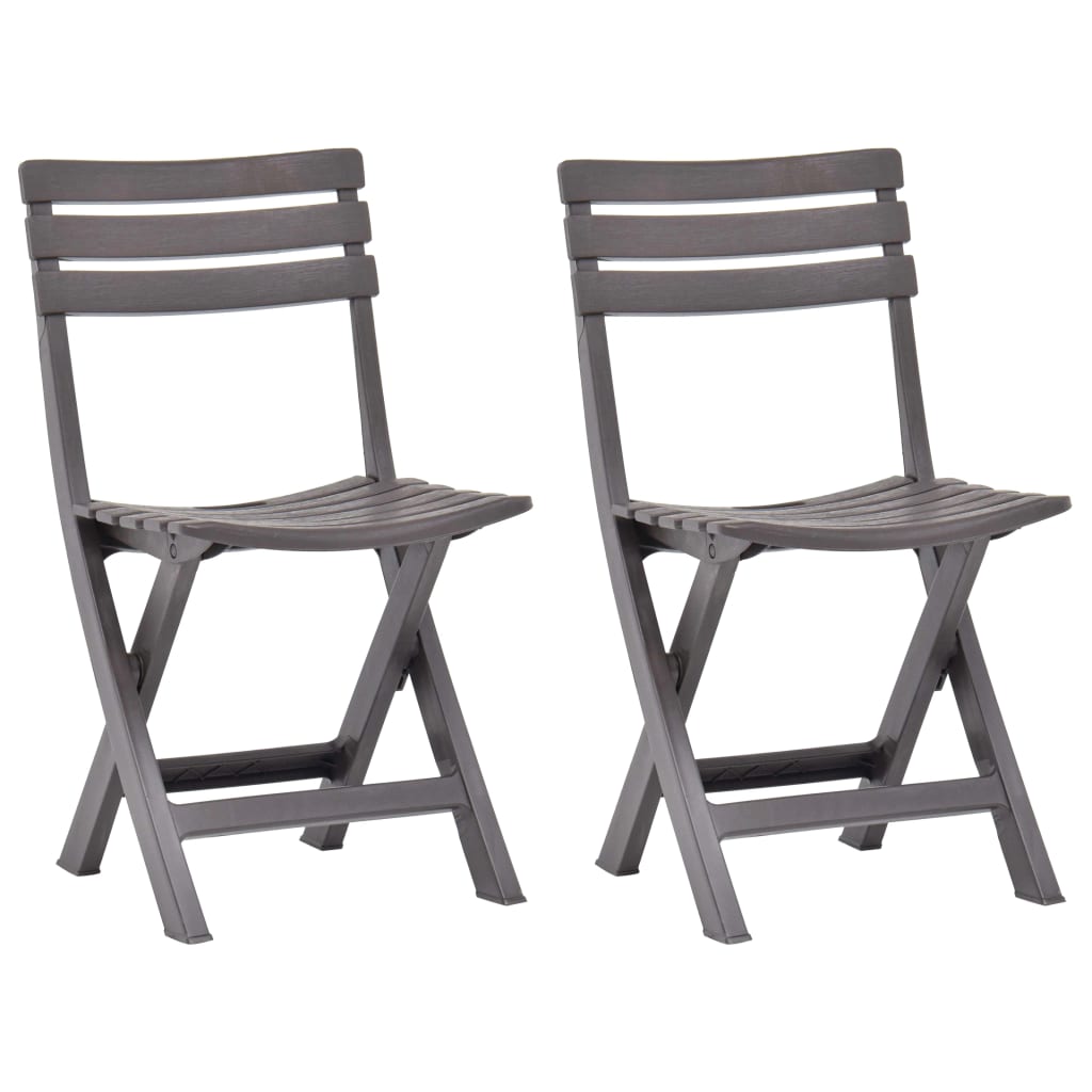 Klappbare Gartenstühle 2 Stk. Kunststoff Mokka Klappbare Gartenstühle 2 Stk. Kunststoff Mokka
