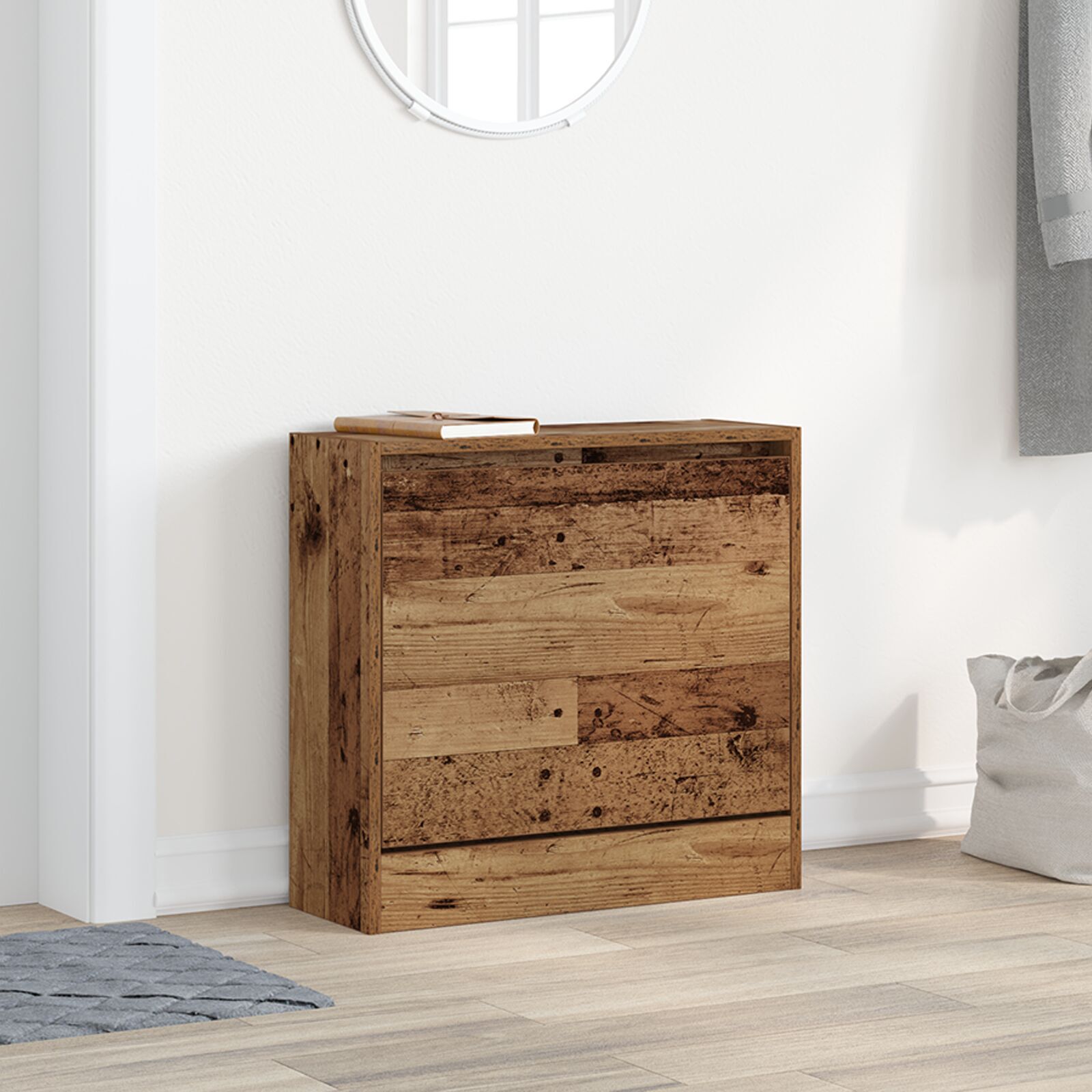 Schuhschrank Alteiche 60x21x57 cm Ingenieurholz