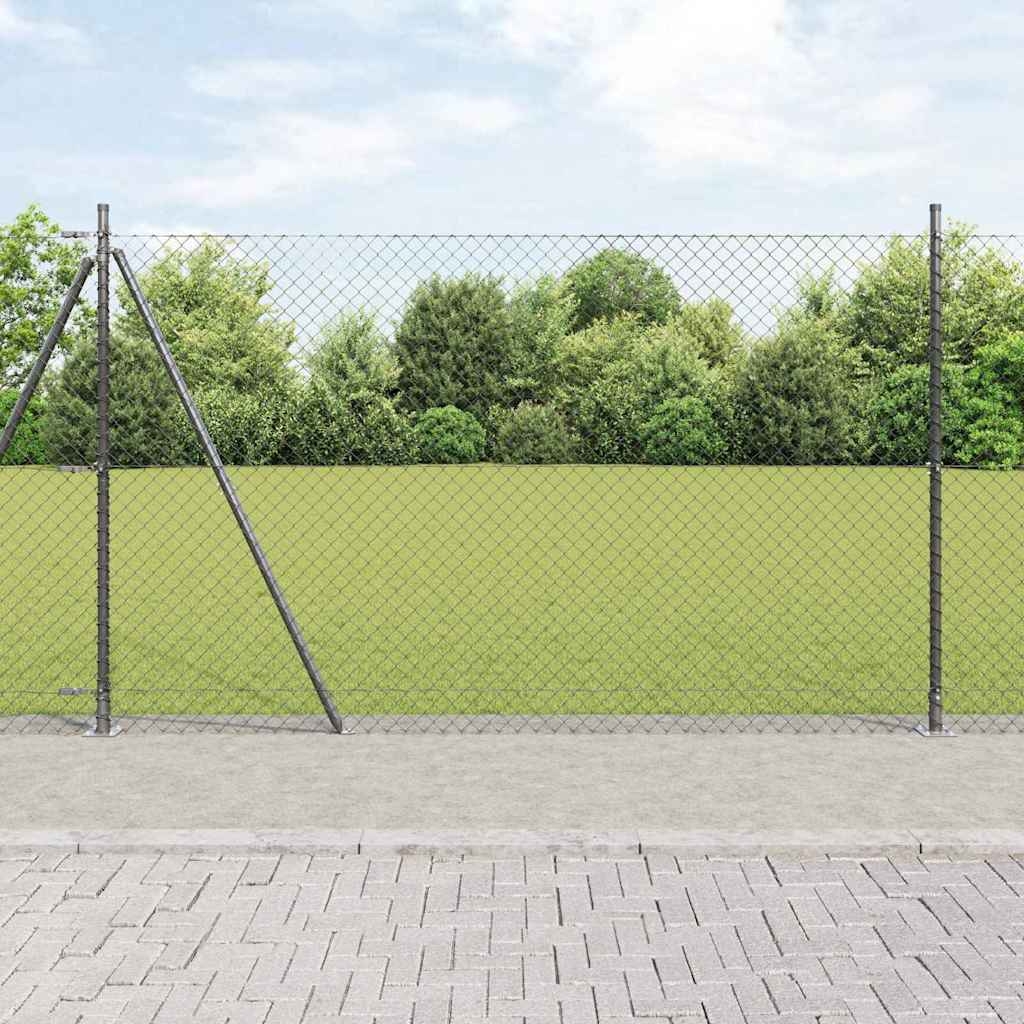 Zaunpfostenset Silber 10 x 1.6 m Verzinkter Stahl