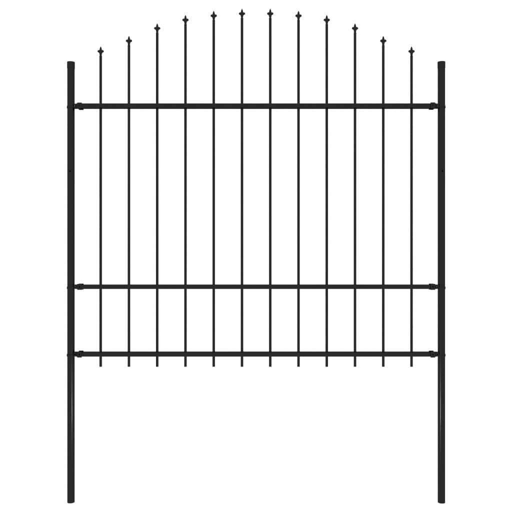 Gartenzaun mit Speerspitzen Stahl (1,5 - 1,75) x 1,7 m Schwarz
