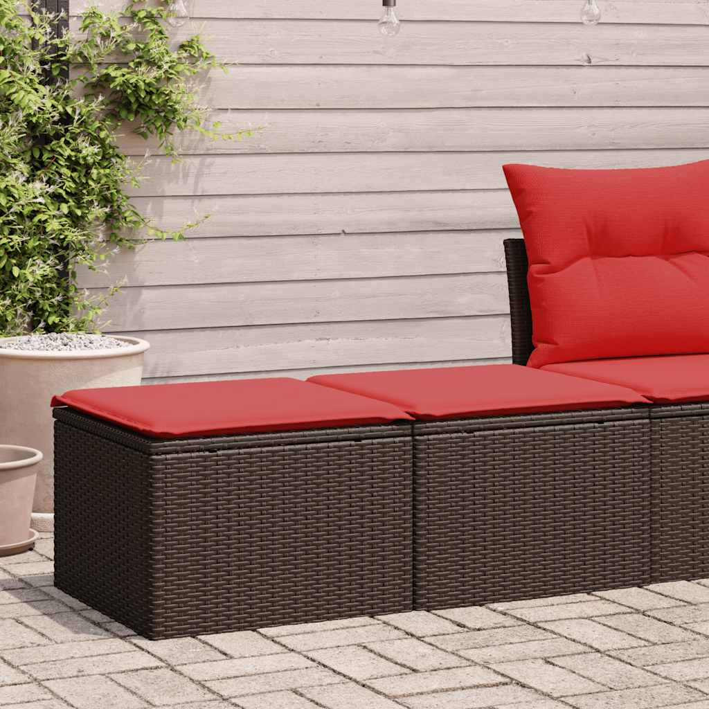 2-tlg. Garten-Sofagarnitur mit Kissen Braun Poly Rattan Akazie 2-tlg. Garten-Sofagarnitur mit Kissen Braun Poly Rattan Akazie