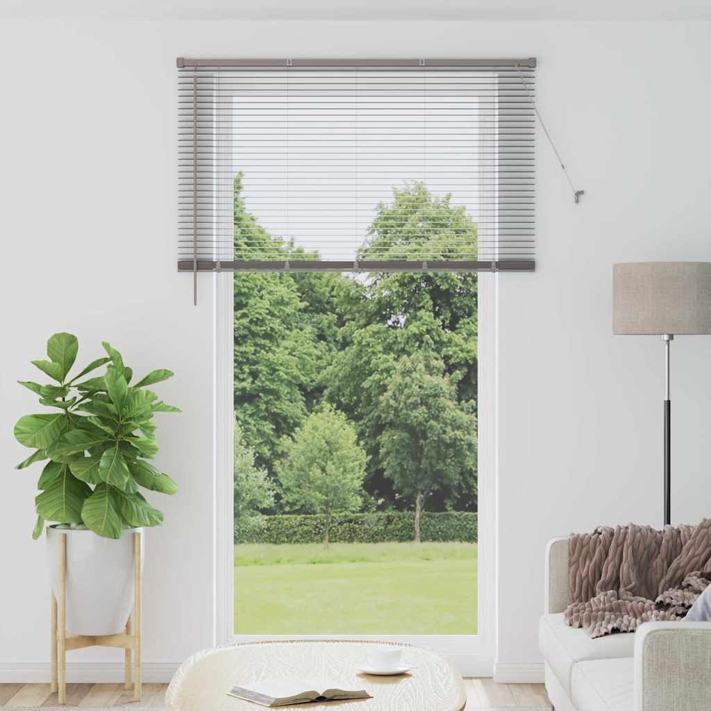 Fenster Jalousie mit Vorhängen Sonstiges Silber 135 x 220 cm Aluminium