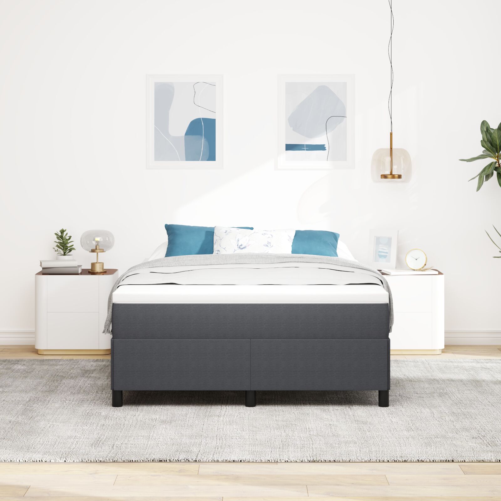 Bettgestell Dunkelgrau 160x200 cm Cordstoff