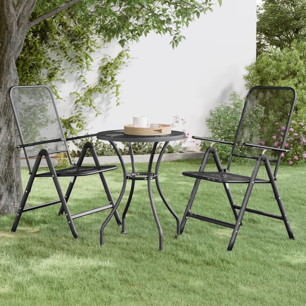 Klappbare Gartenstühle 2 Stk. Streckgitter Anthrazit Klappbare Gartenstühle 2 Stk. Streckgitter Anthrazit
