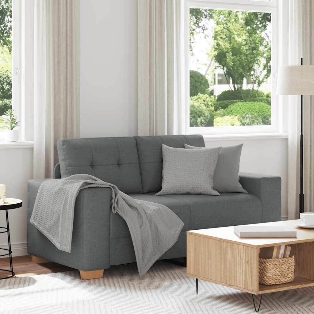 Zweisitzer-Sofa Dunkelgrau 120 cm Stoff Zweisitzer-Sofa Dunkelgrau 120 cm Stoff