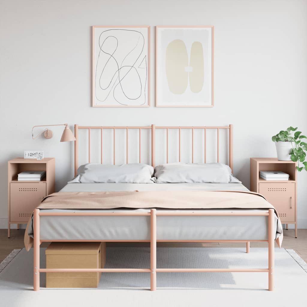 Nachttische 2 Stk. Rosa 36x39x68 cm Kaltgewalzter Stahl